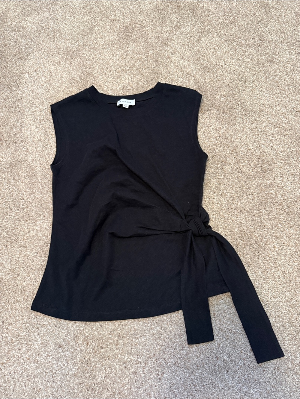 Sleeveless Side-Tie Top in Black